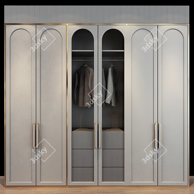 Elegant Wooden Cabinet 067 3D model image 1