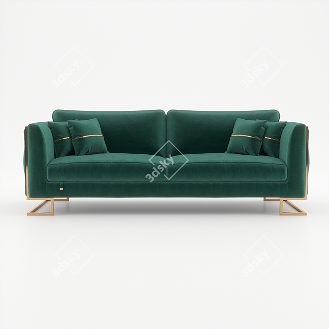 Elegant Luciano OM Triple Sofa 3D model image 1