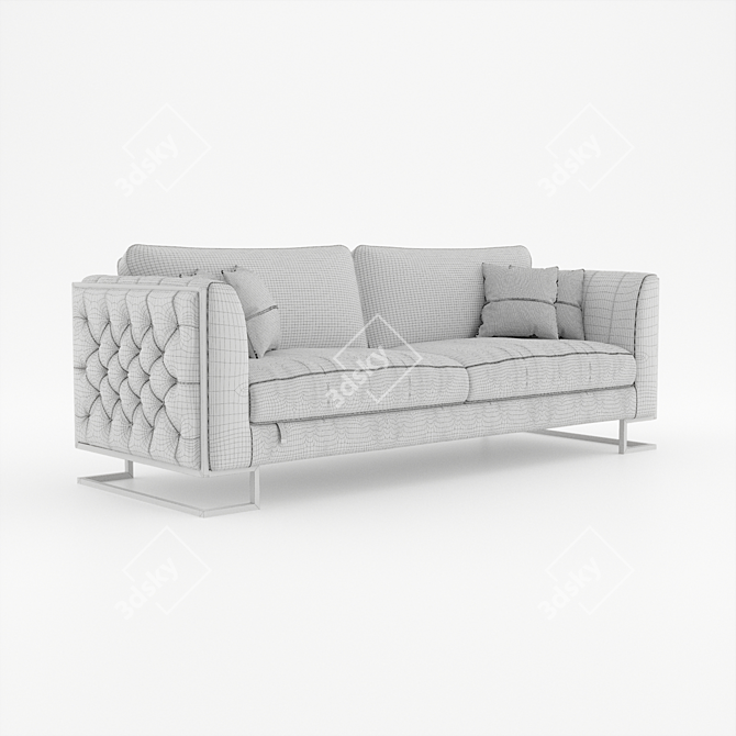 Elegant Luciano OM Triple Sofa 3D model image 4