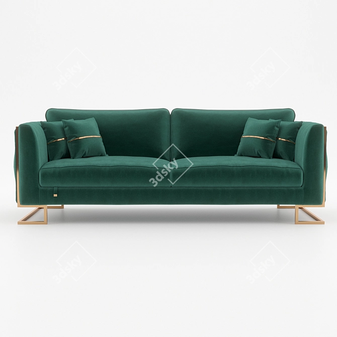 Elegant Luciano OM Triple Sofa 3D model image 5