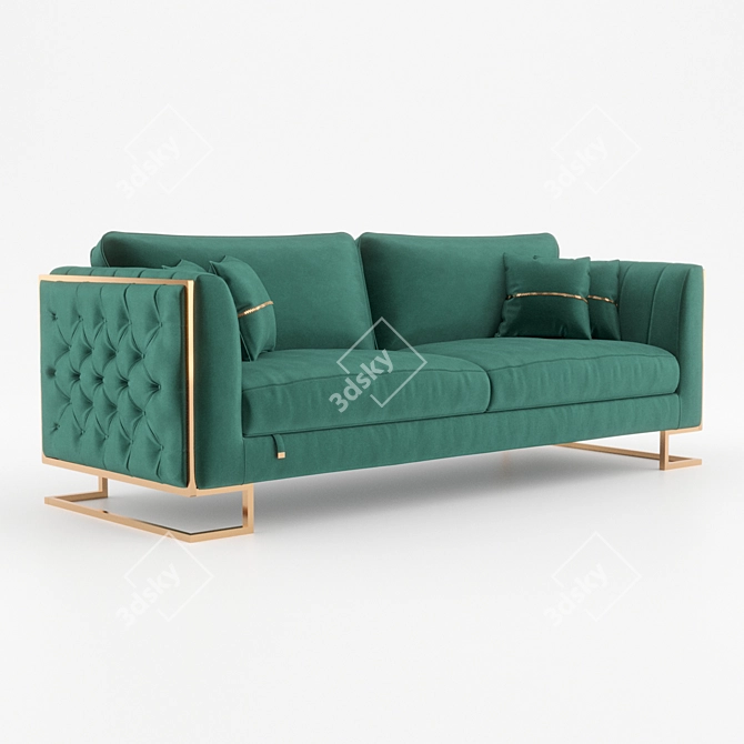 Elegant Luciano OM Triple Sofa 3D model image 6