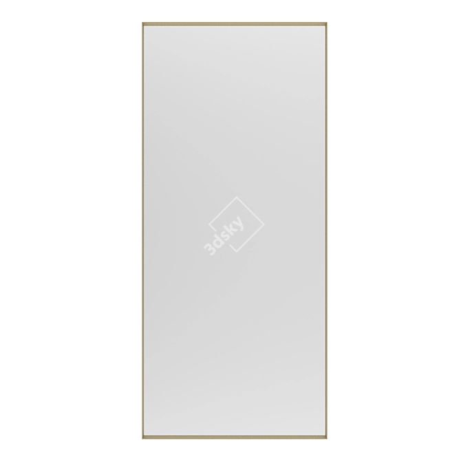 Antique Brass Rectangular Mirror: Iron Talon 3D model image 1