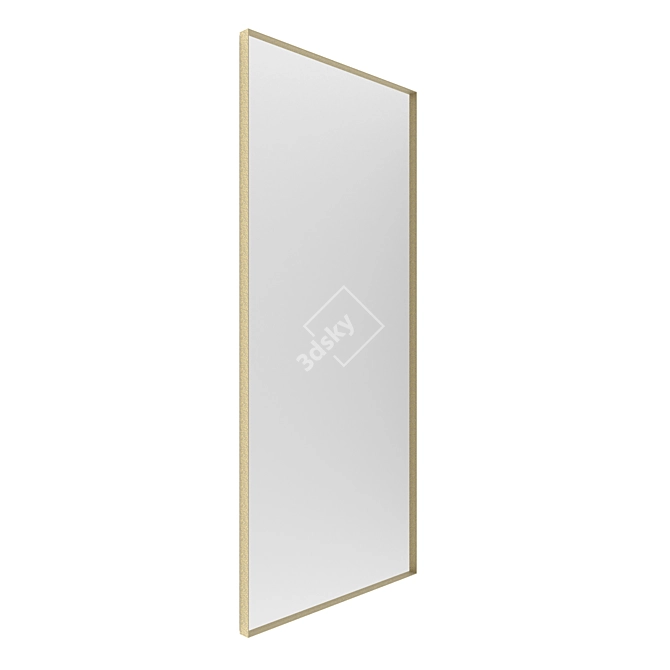 Antique Brass Rectangular Mirror: Iron Talon 3D model image 2