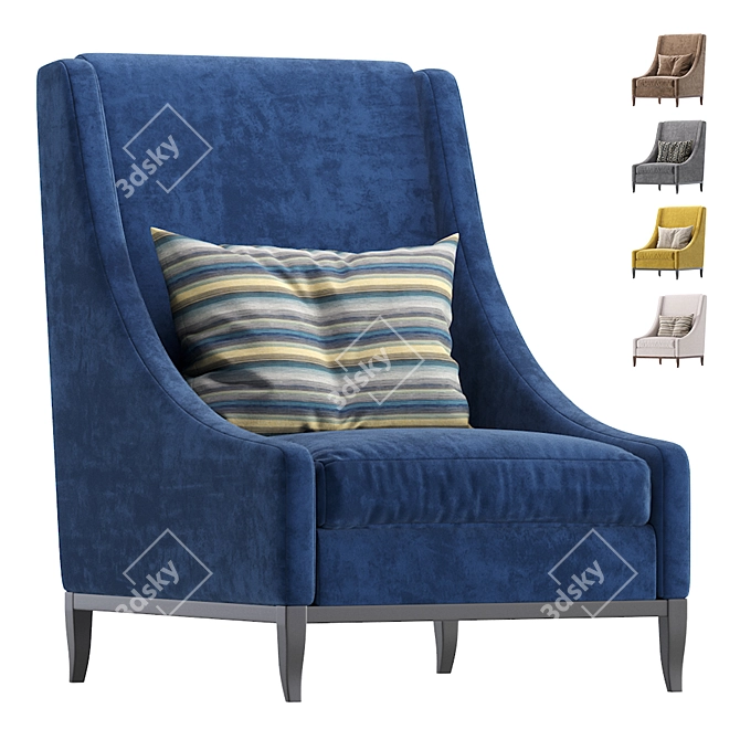 Elegant Monaco Armchair Ensuring Lasting Comfort 3D model image 1