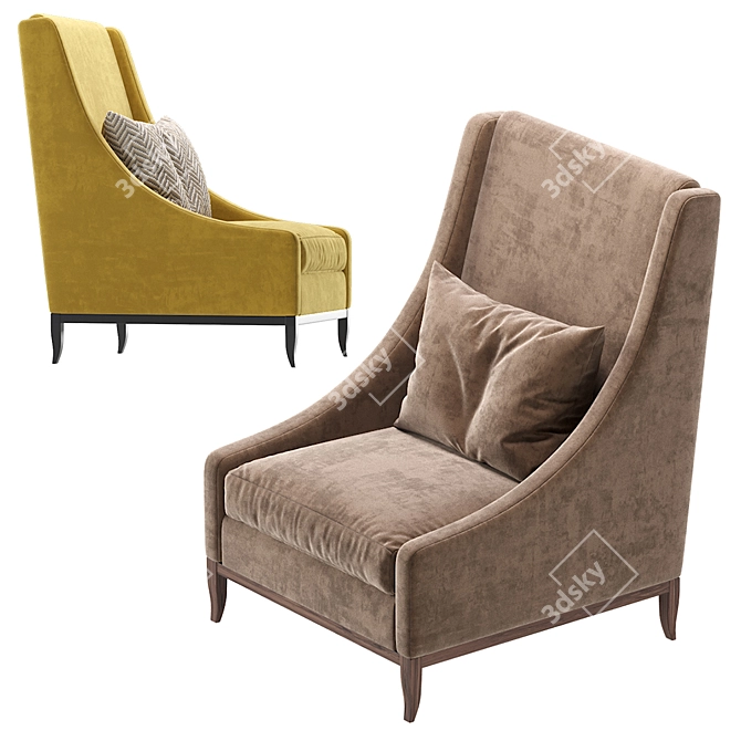 Elegant Monaco Armchair Ensuring Lasting Comfort 3D model image 2