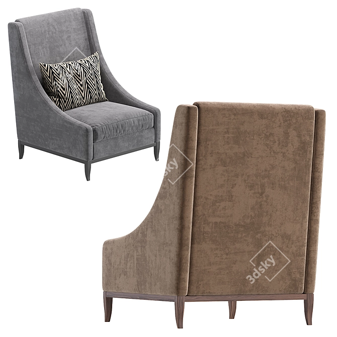 Elegant Monaco Armchair Ensuring Lasting Comfort 3D model image 5