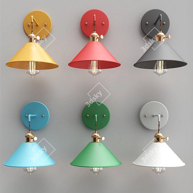 Metal Braid Wall Lamp 3D model image 2