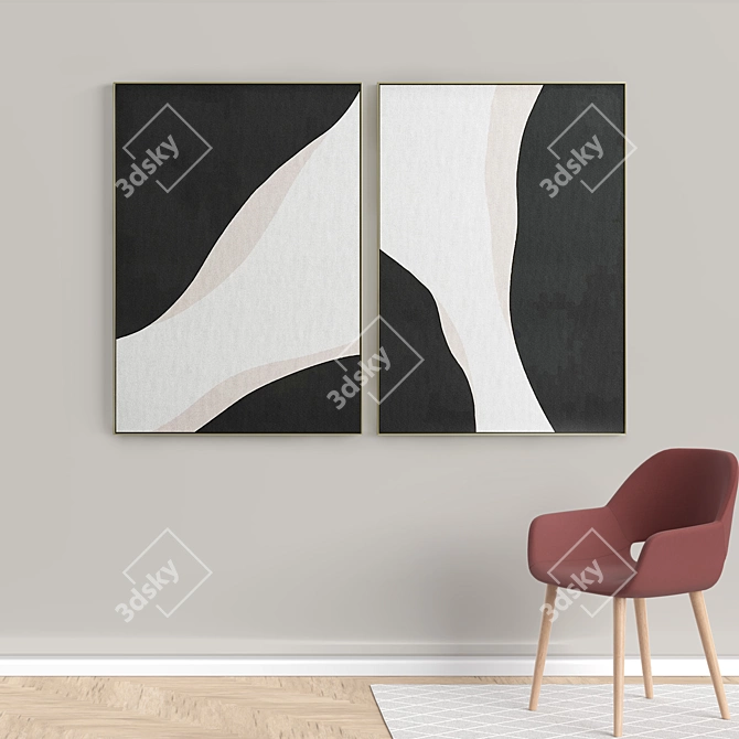 Modern Abstract Photo Frame Set 3D model image 5