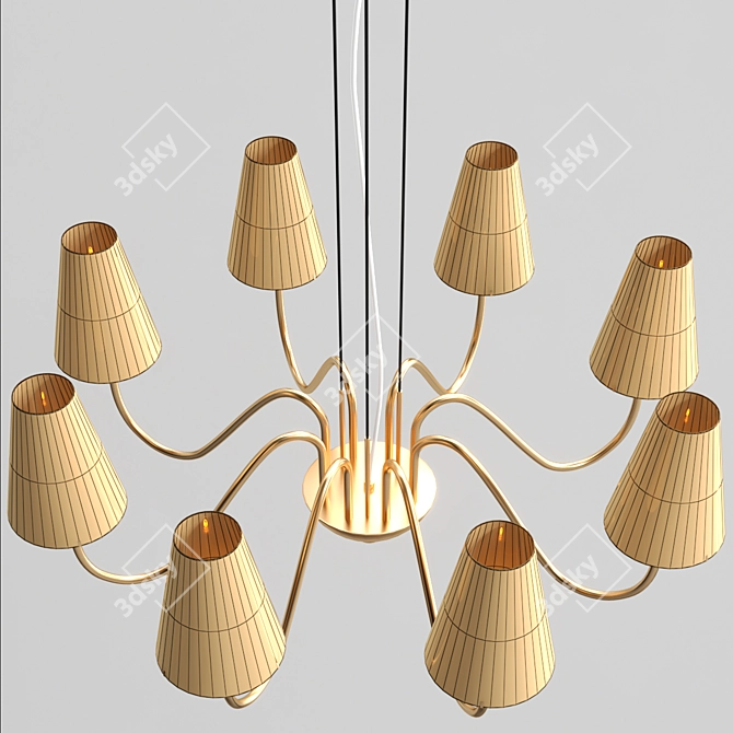 DIAFANO Hanging Chandelier: Elegant Metal and Glass Lighting 3D model image 3