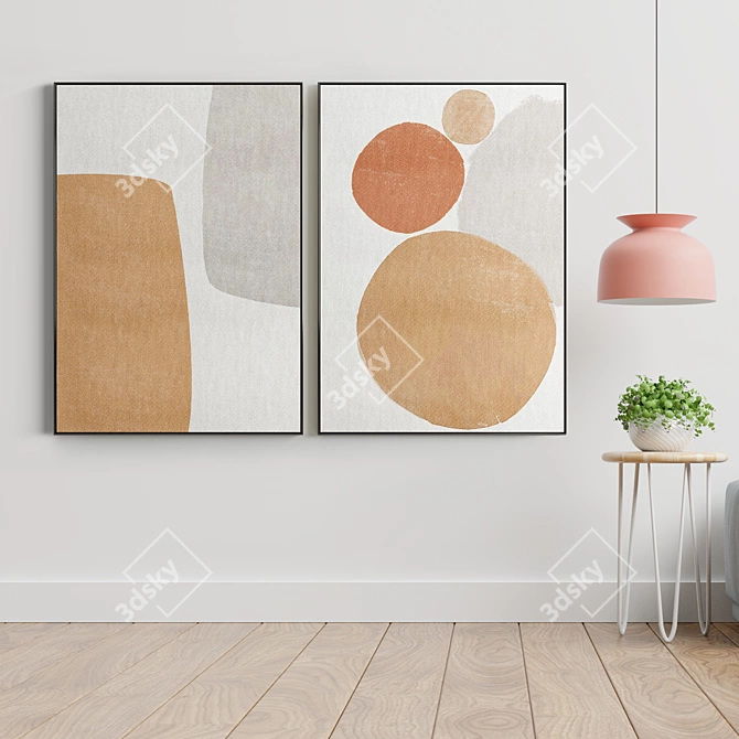 Modern Abstract Frame Set 3D model image 3