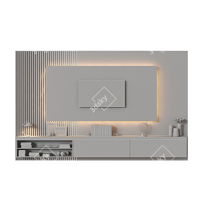 Sleek TV Wall Mount for Modern Homes 3D model image 2