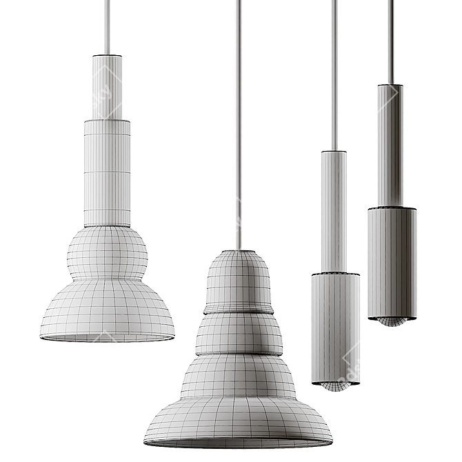 Sleek Serax Porcelain Pendant Lights 3D model image 6