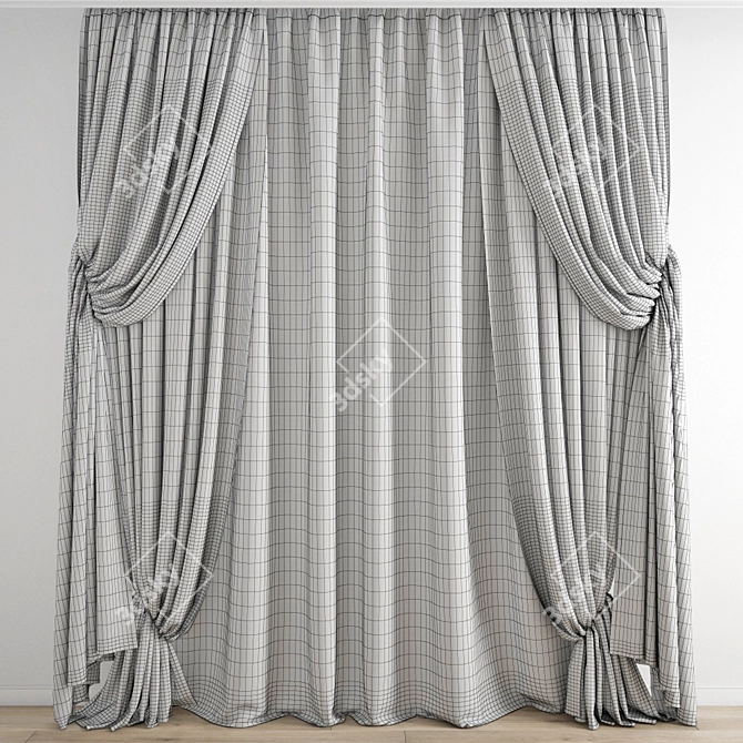 Poly Curtain Model - High Quality 3D Archive 3D model image 4