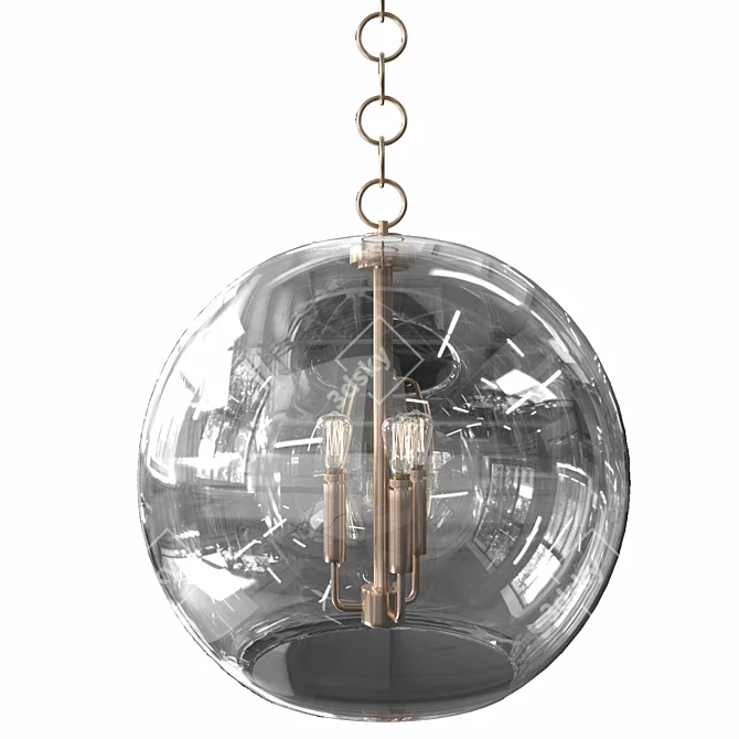 Elegant Glass Sphere Pendant 3D model image 1