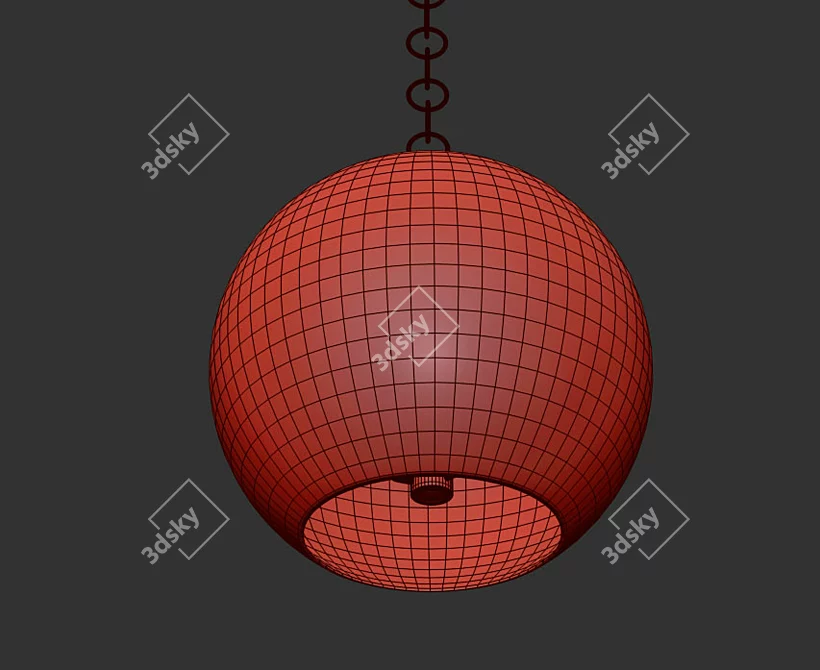 Elegant Glass Sphere Pendant 3D model image 2