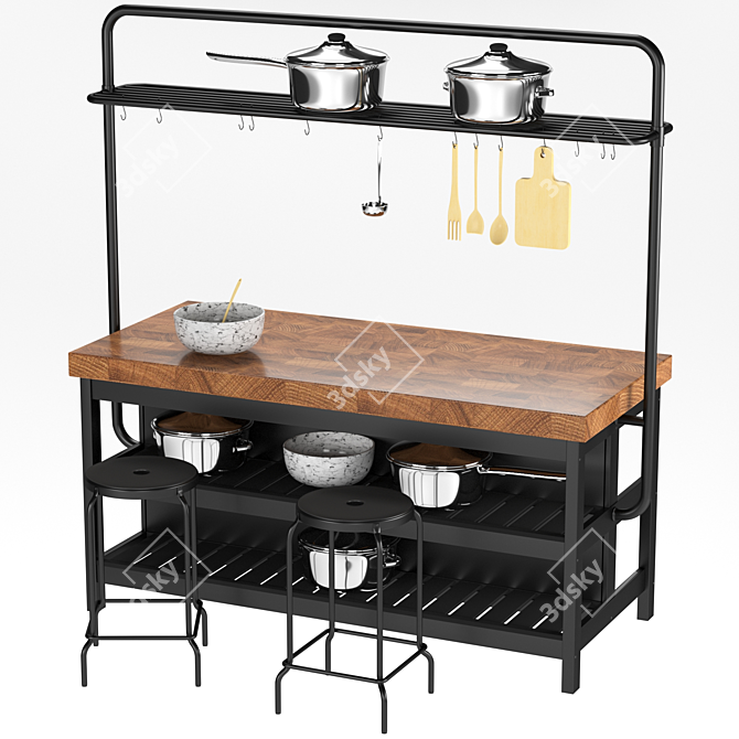 VADHOLMA Kitchen Island: Stylish and Functional 3D model image 1