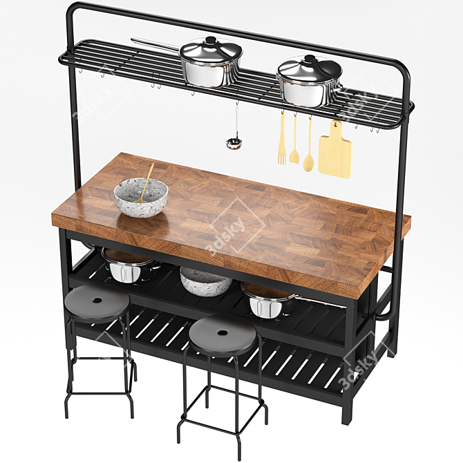 VADHOLMA Kitchen Island: Stylish and Functional 3D model image 2