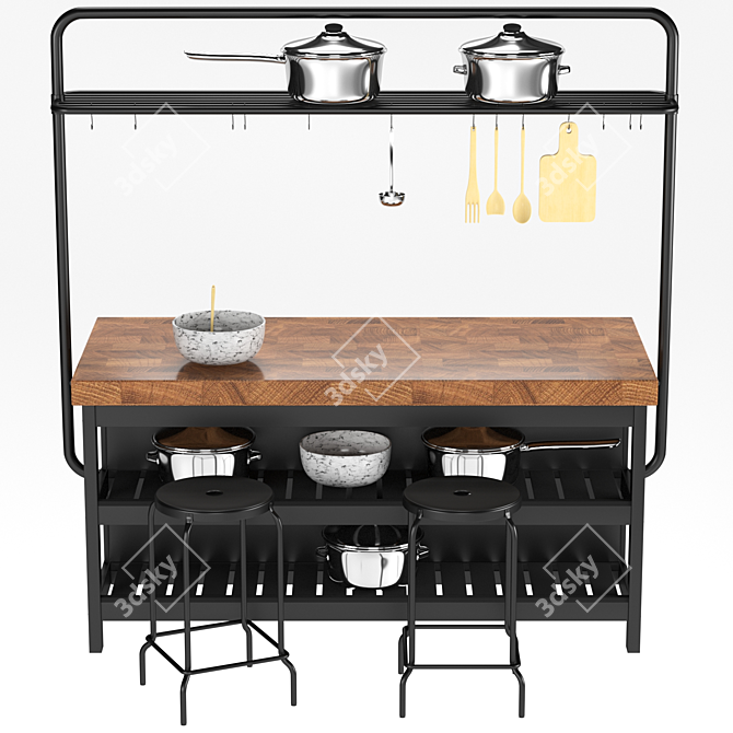 VADHOLMA Kitchen Island: Stylish and Functional 3D model image 3