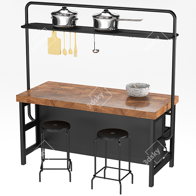 VADHOLMA Kitchen Island: Stylish and Functional 3D model image 5