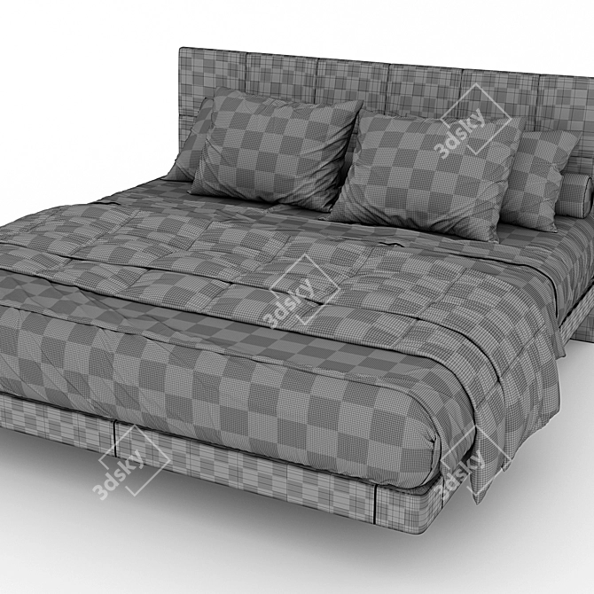 Luxury Aurora Due Bed 3D model image 3