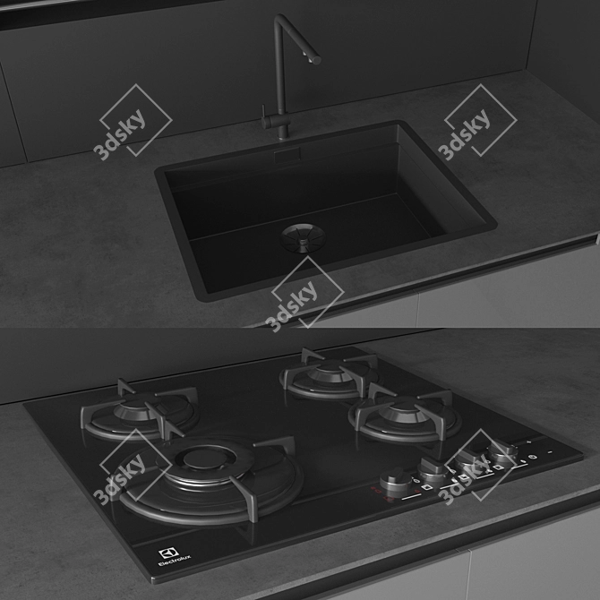 Sleek Phoenix Kitchen Design 3D model image 2