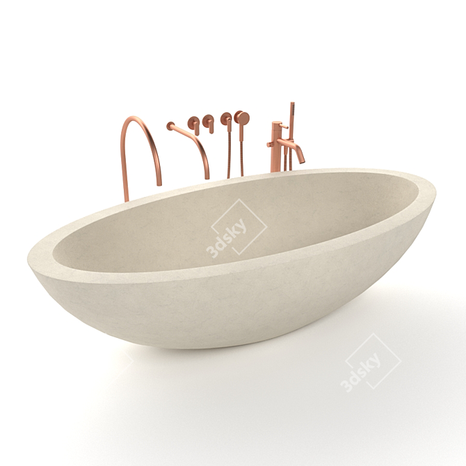 Luxury Free Standing Bathtub - COCOON Tulum 3D model image 2