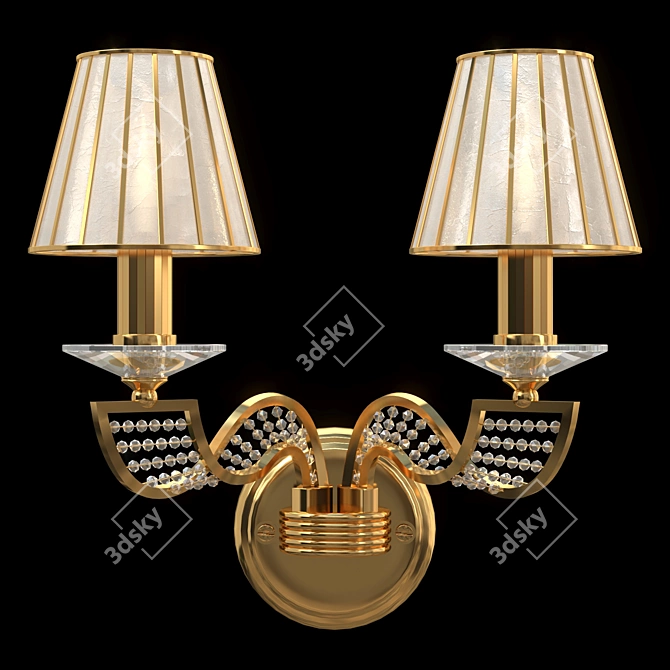 ALVEARE Gold Crystal Beaded Lamp 3D model image 1