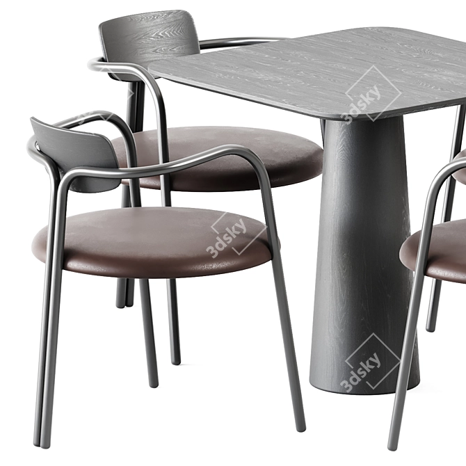 Elegant Table & Chair Set 3D model image 2