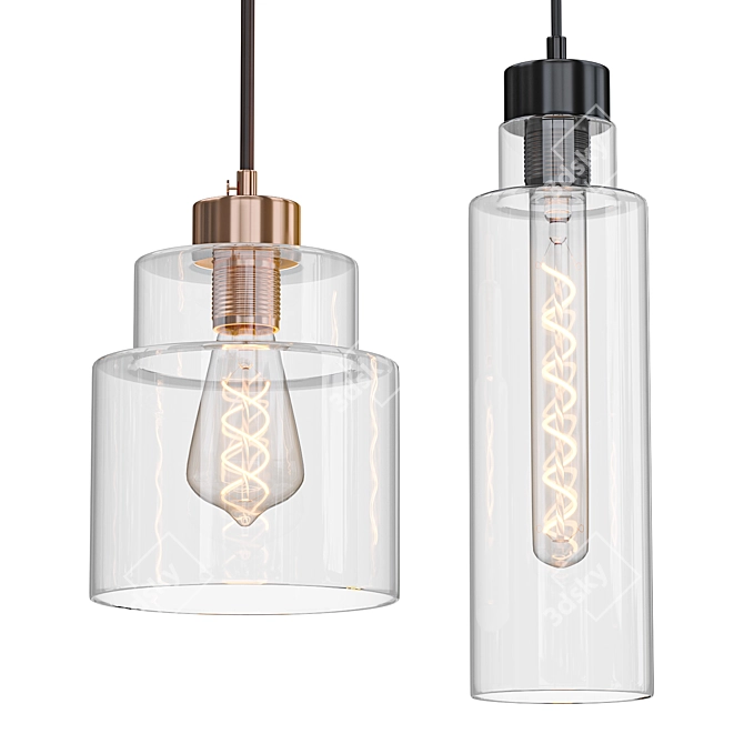 Elegant Empire Pendant Lighting 3D model image 1