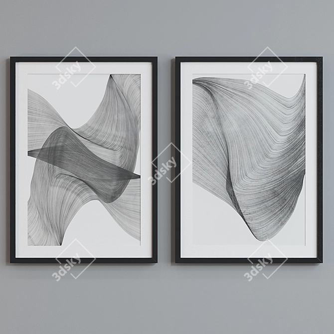 Modern Abstract Picture Frame Set 3D model image 2