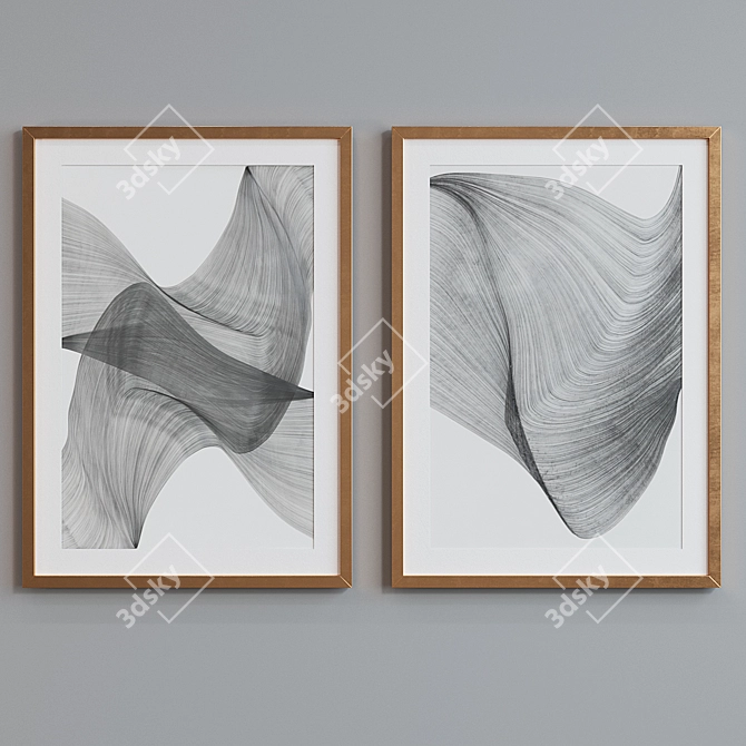 Modern Abstract Picture Frame Set 3D model image 4