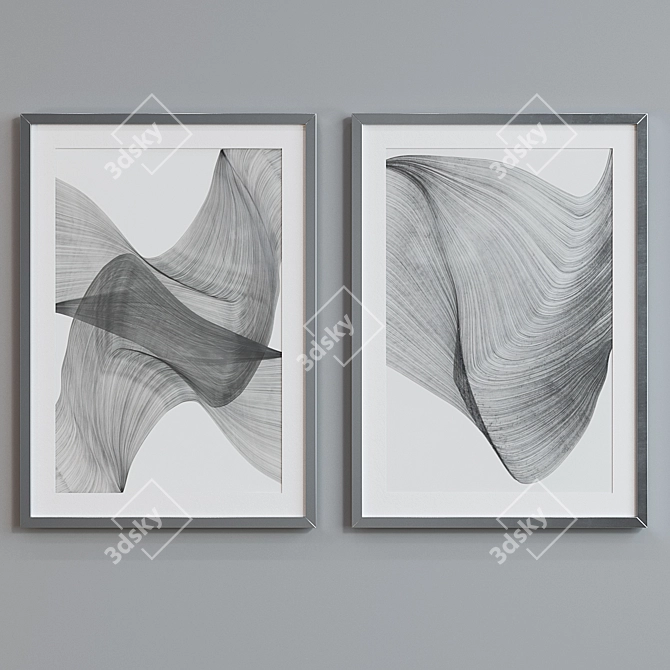 Modern Abstract Picture Frame Set 3D model image 5