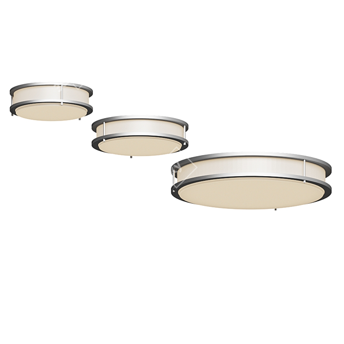 Minimalist White Ceiling Light with Nickel Finish 3D model image 1