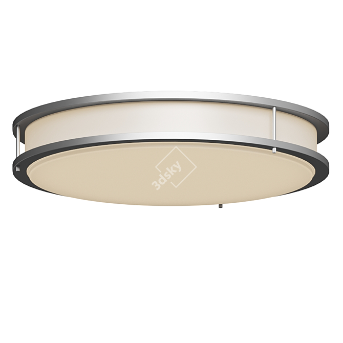 Minimalist White Ceiling Light with Nickel Finish 3D model image 2