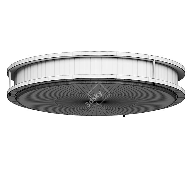 Minimalist White Ceiling Light with Nickel Finish 3D model image 3