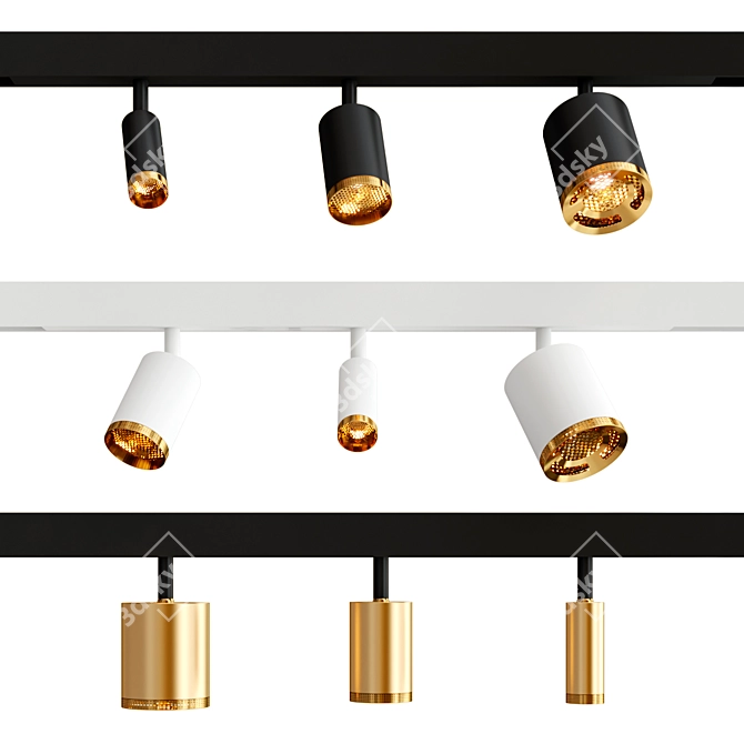 Olev Beam Master Track: Modern Metal Track-Light 3D model image 1