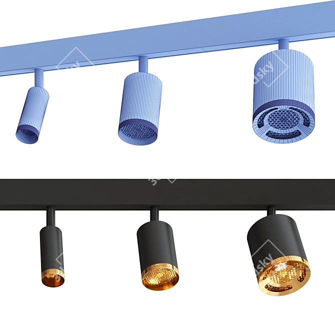 Olev Beam Master Track: Modern Metal Track-Light 3D model image 2