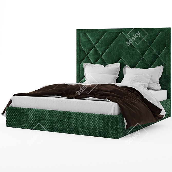 Premium Slumber Haven Bed 3D model image 1
