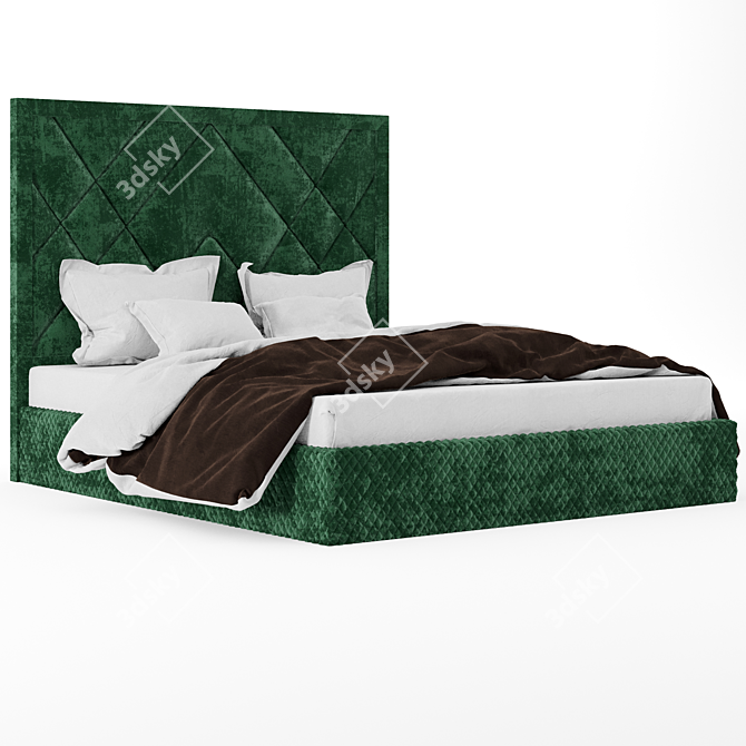 Premium Slumber Haven Bed 3D model image 2