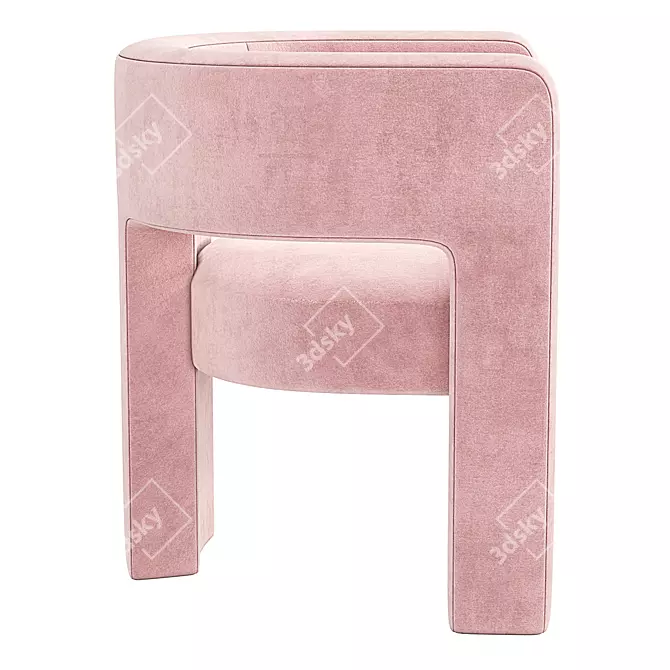 Sculpt Velvet Chair: Pink, Red, Gray, Pistachio | Crate and Barrel 3D model image 4