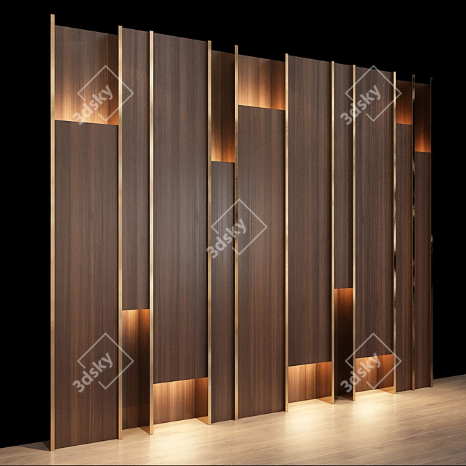 Contemporary 3D Wall Panel 3D model image 3