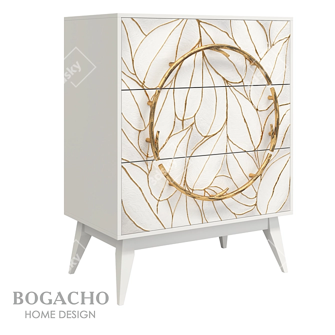 Artisanal Chest of Drawers: Vintage-inspired Handcrafted Design 3D model image 1