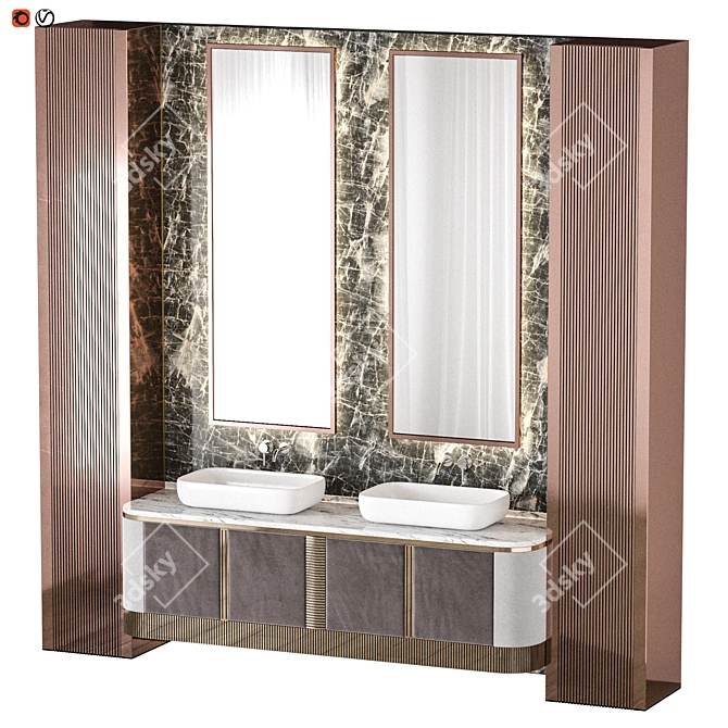 Luxury Stone Bathroom 3D model image 1