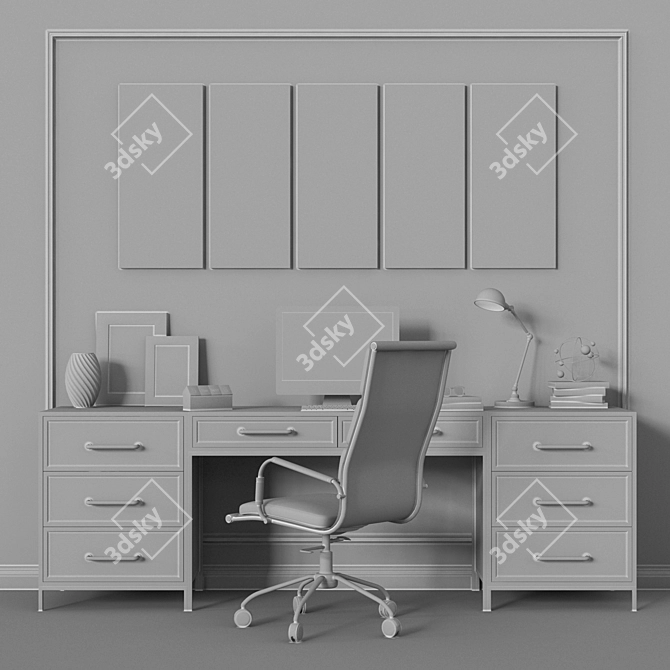 Modern Office Furniture Set 3D model image 2