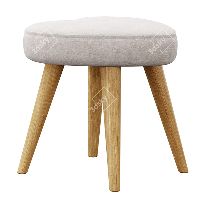 Heart Shape Cushion Stool: Elegant and Comfortable 3D model image 1