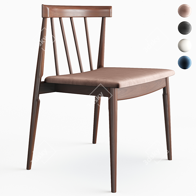 Daquan Slat Back Chair 3D model image 1