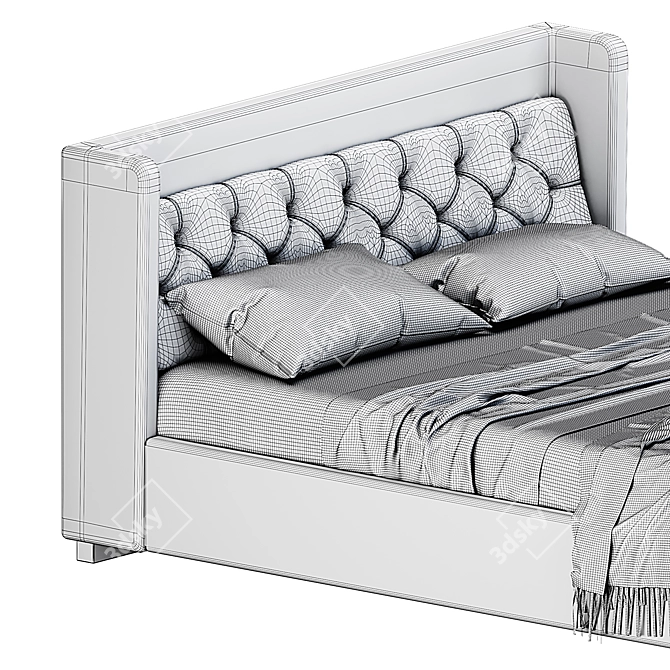 Luxury King Size Bed in SL-0053 Design 3D model image 2