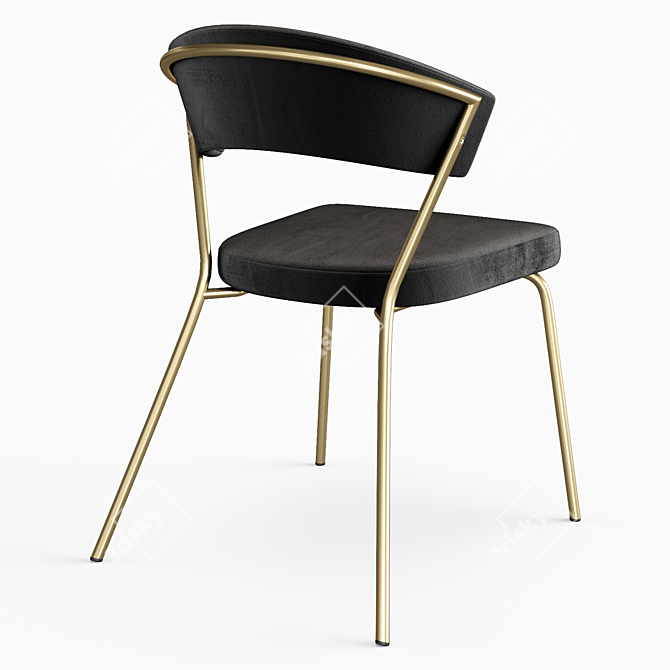 Elegant Castorena Side Chair 3D model image 2