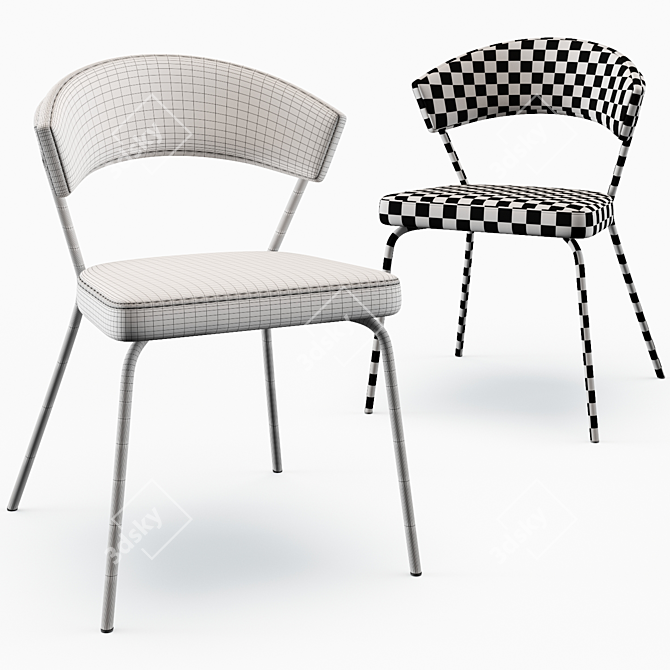 Elegant Castorena Side Chair 3D model image 5