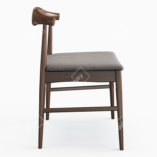 Sleek Black Side Chair 3D model image 3